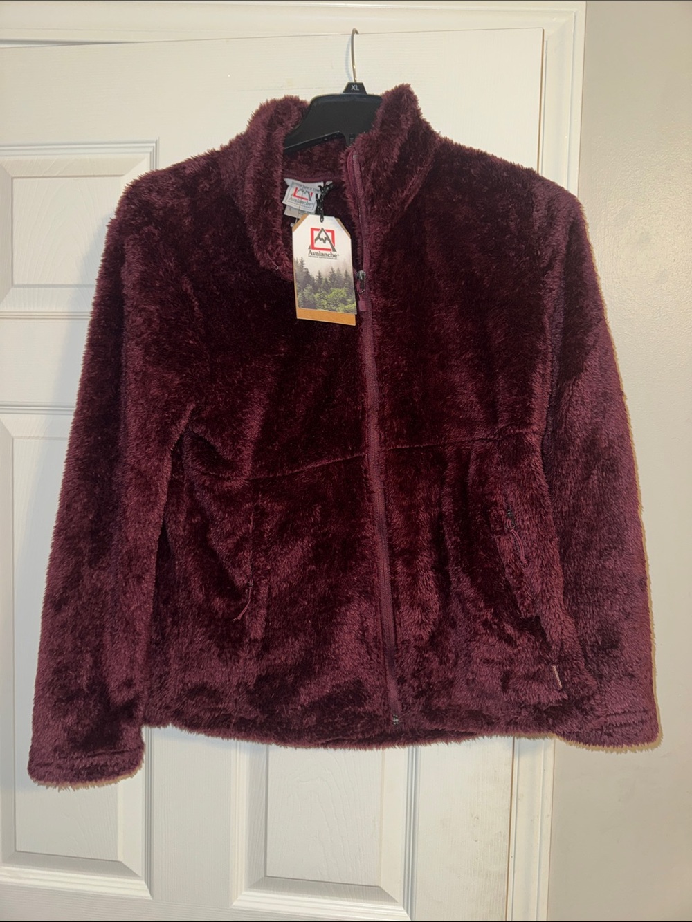 Avalanche Plush Full-Zip Teddy Jacket - Burgundy Wine
